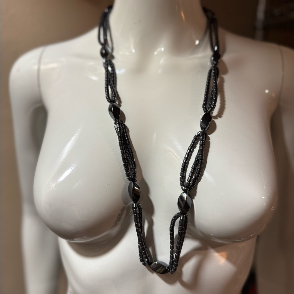 Vintage Hematite Necklace and matching earrings set